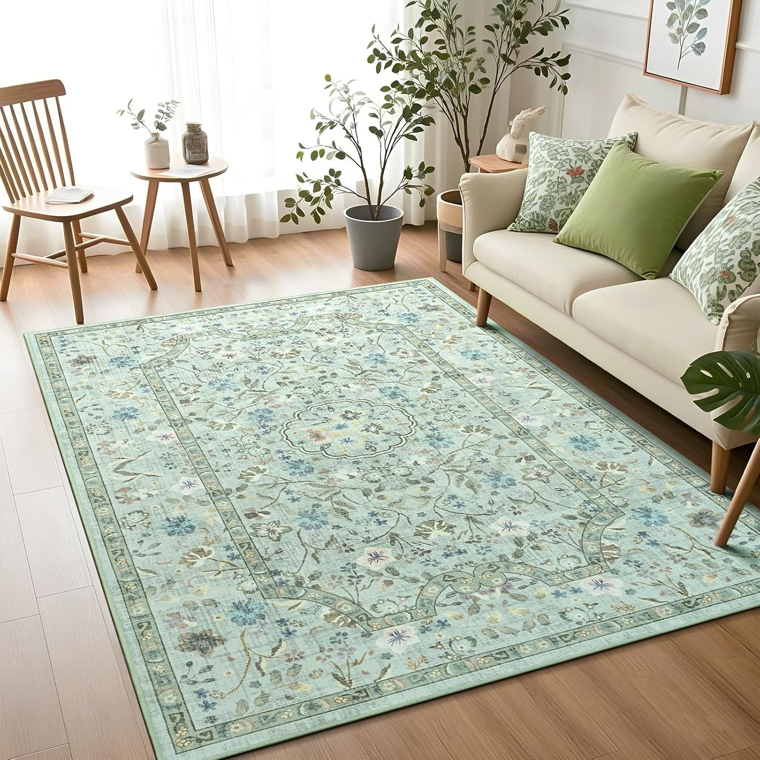 3×5 Area Rug for Bedroom, Washable Rugs for Living Room, Laundry, Kitchen, Vi…