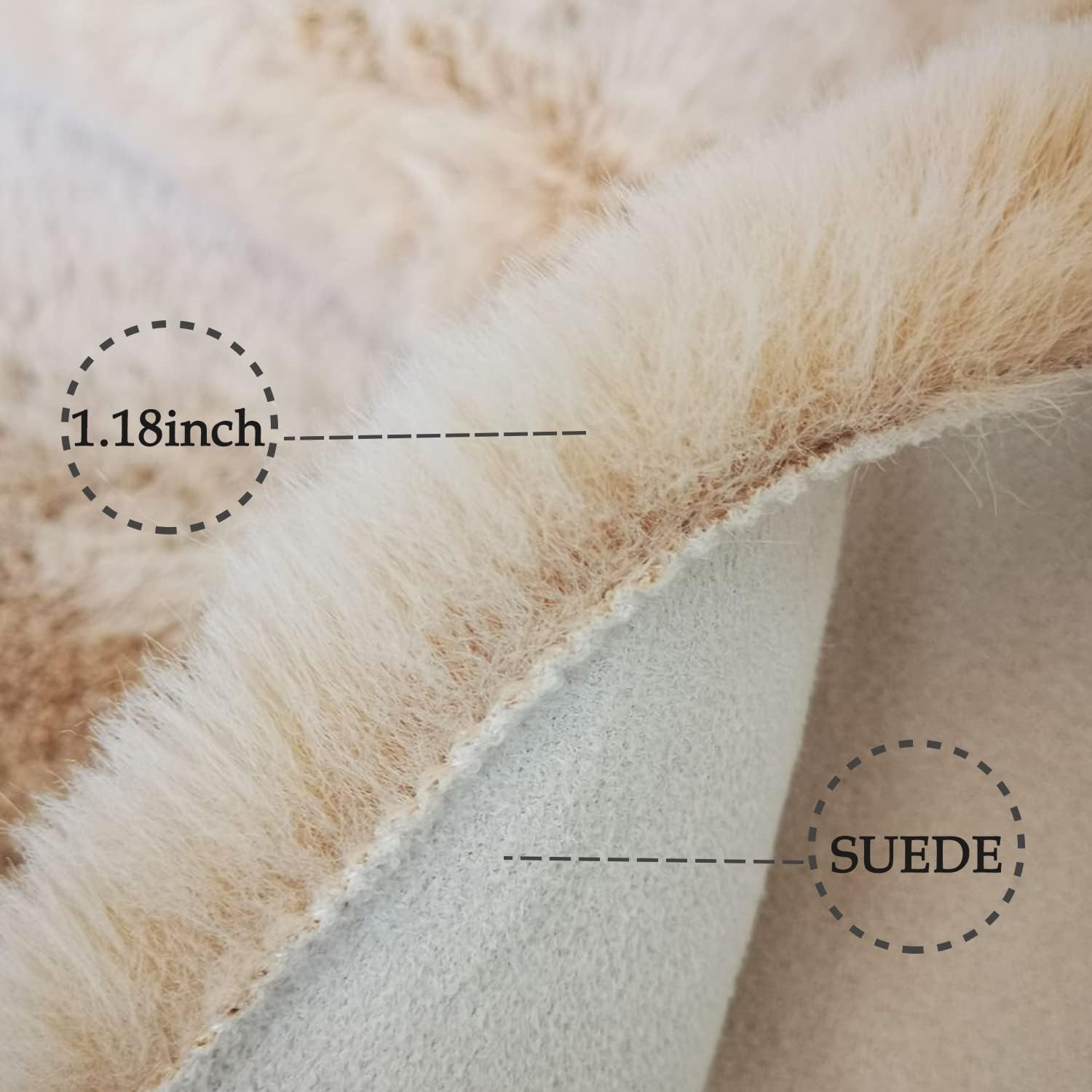 Ultra Soft Faux Rabbit Fur Rug 4×6 – Machine Washable Fluffy Sheepskin Carpet
