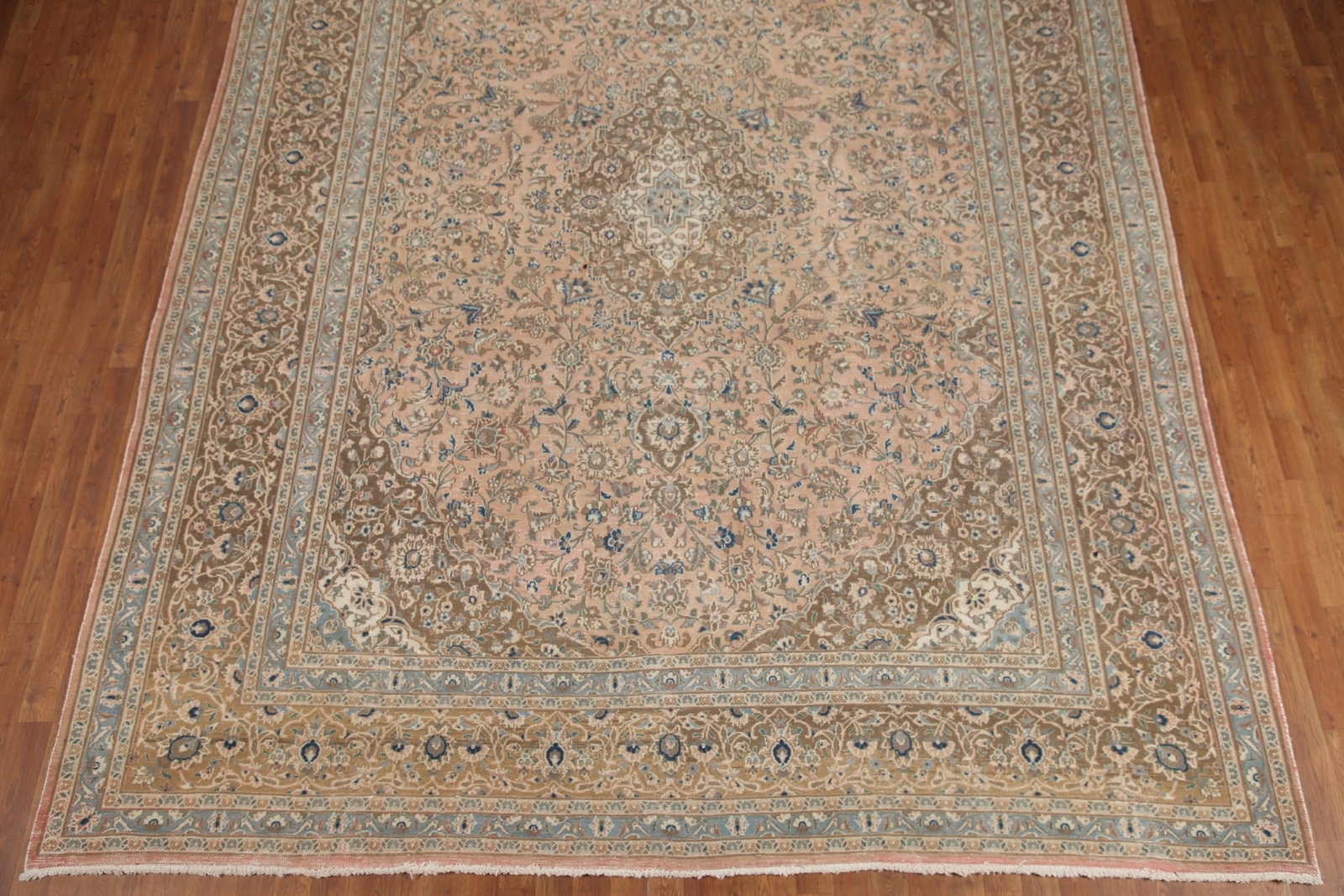 Floral Traditional Living Room Muted Rug 10×12 Handmade Wool Vintage Carpet