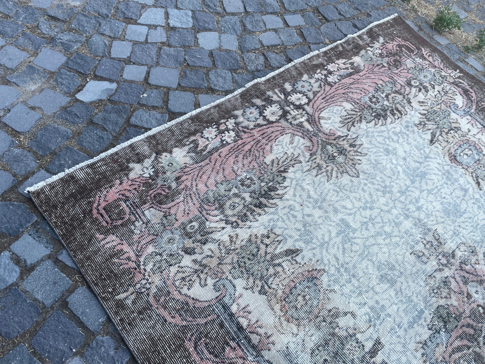Turkish Vintage Rug, Handmade Wool Rug, Bohemian Large Rug, 5,7 x 9,3 ft