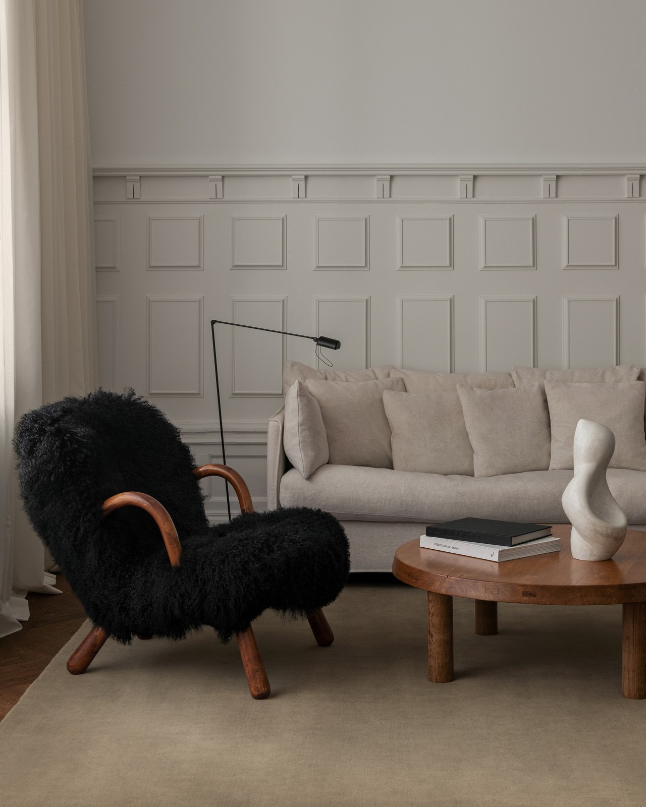 Nordic Knots Grand Sand Wool Rug Hand-Tufted Plush Pile Scandinavian Carpet Rug