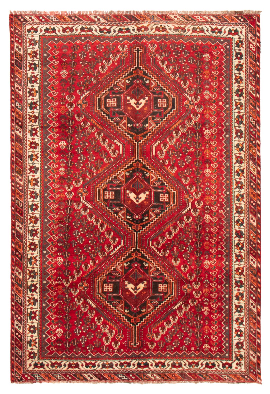 Vintage 6’4″ x 9’6″ Traditional Hand Knotted Vegetable Dye Wool Area Rug