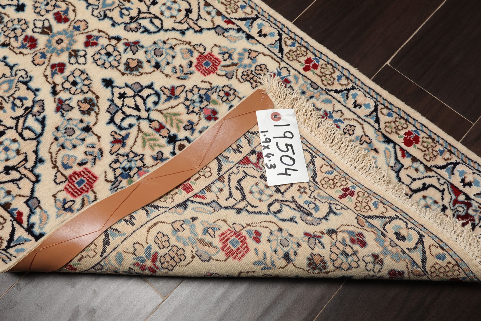 1’9”x4’3” Runner Hand Knotted Wool & Silk Ivory Nainn 300 KPSI Rug