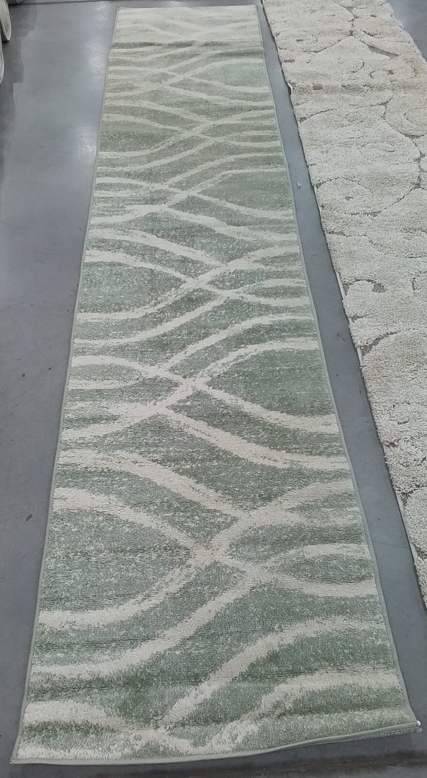 SAGE / CREAM 2′-6″ x 12′-0″ Back Stain Rug, Reduced Price 1172773773 ADR125X-212