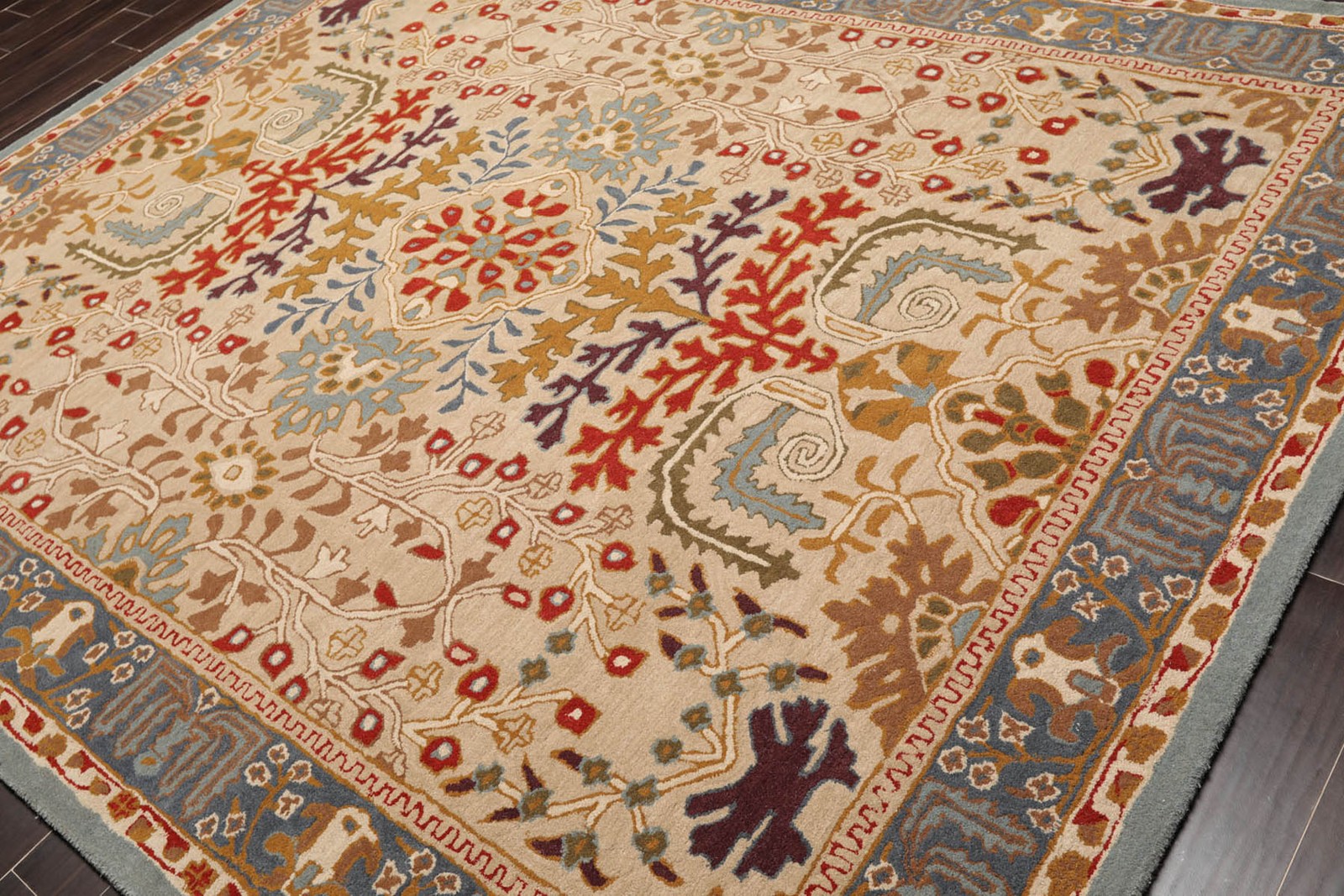 Multi Sizes Handmade Wool Arts & Craft Transitional Oriental Area Rug Beige