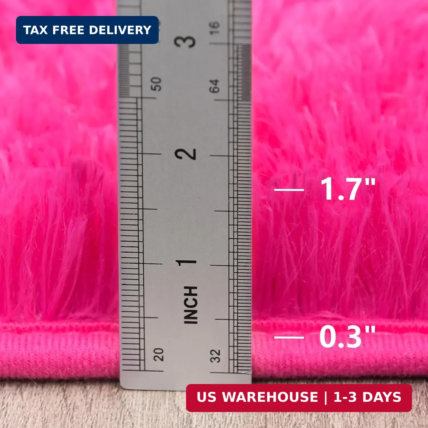 Awaytail Fluffy Rug Washable 4×6 Feet, Hot Pink Fuzzy Rugs for Bedroom Girls, Fl