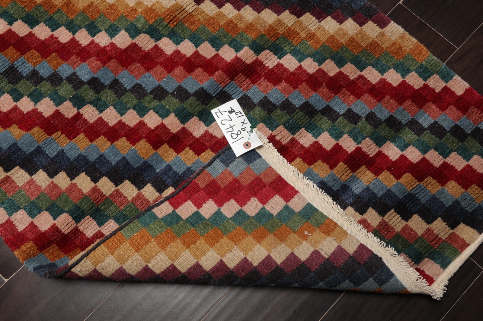 Designer Hand Knotted 100% Wool Contemporary Tibetan Area Rug Red 2’9″ x 12’2″