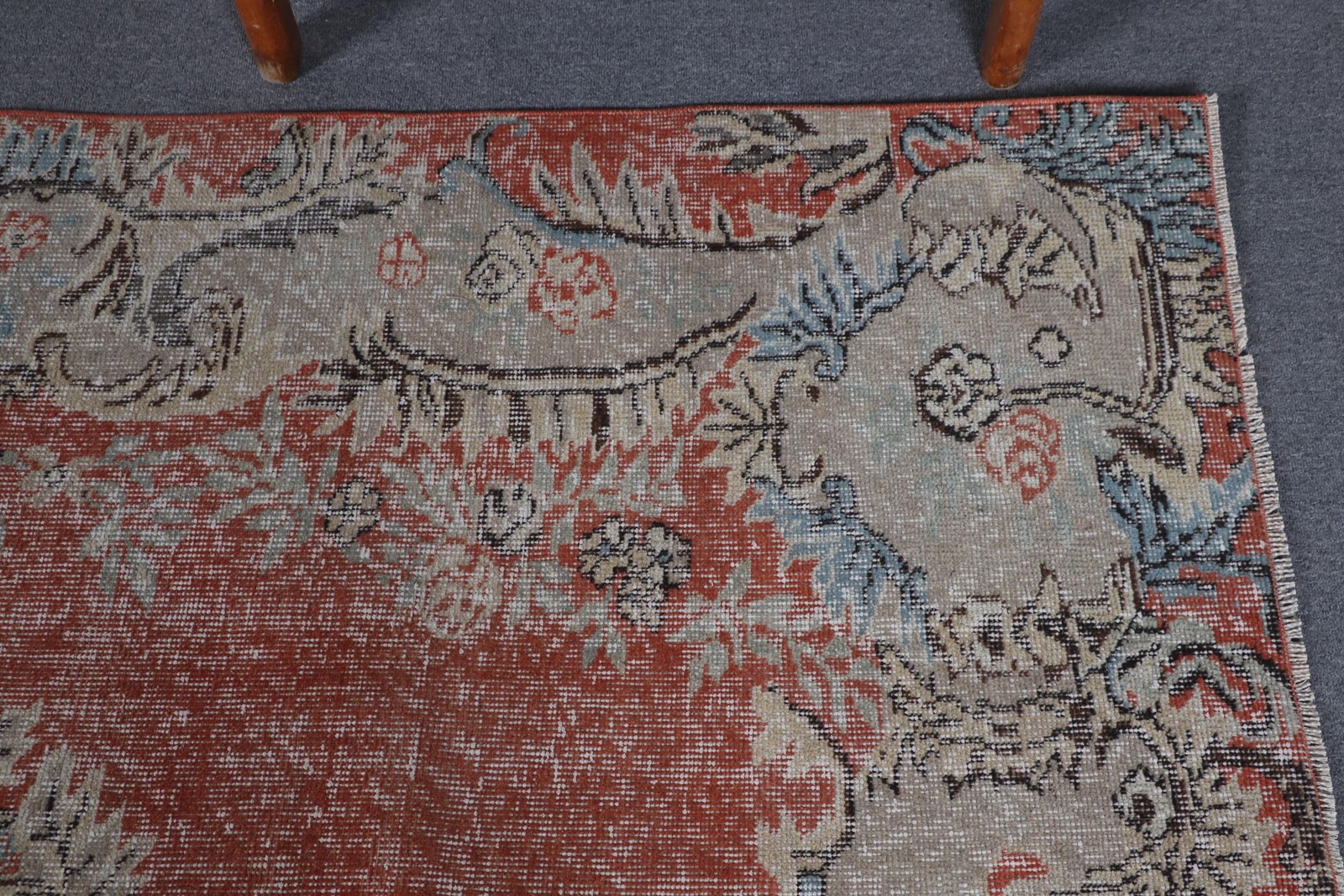 5,6×8,9 ft Vintage Turkish Rug, Large Rug, Red Wool Rug