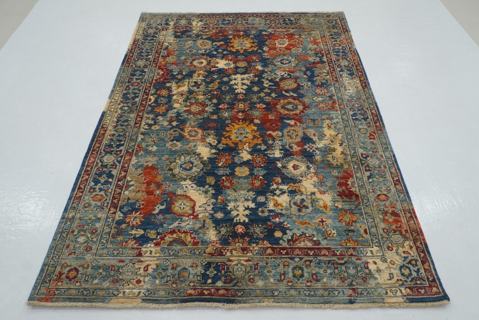 5×7 ft Blue Bidjar Afghan Hand Knotted Wool Oriental Rug