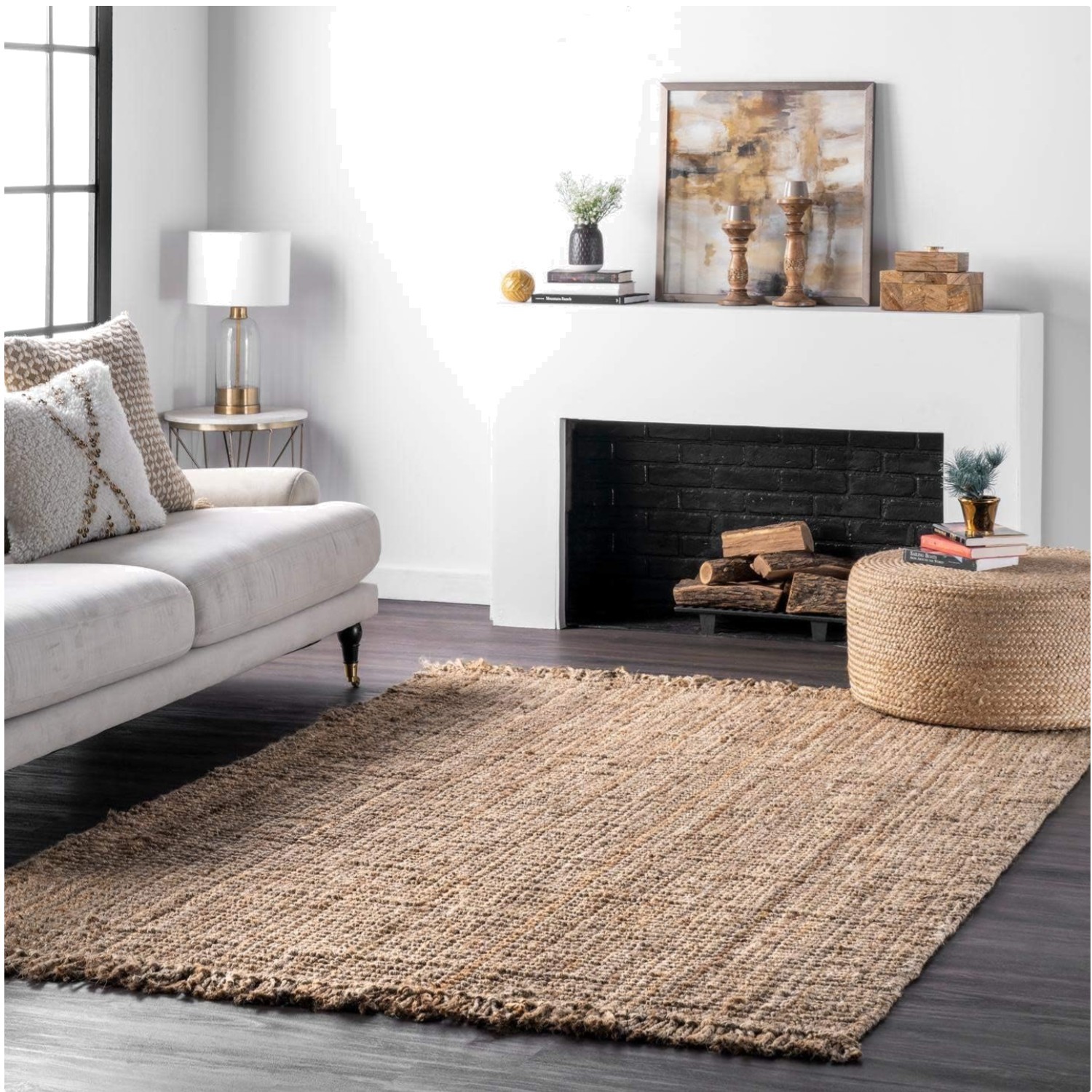 Daniela Natural Jute Rug – Soft Texture, Easy Clean – 2’x3′