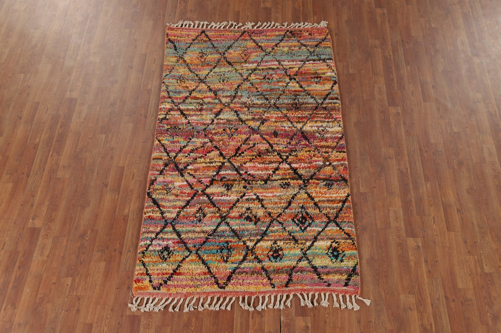 Luxury Hand-Knotted Contemporary Moroccan Wool Accent Rugs 4×7 ft