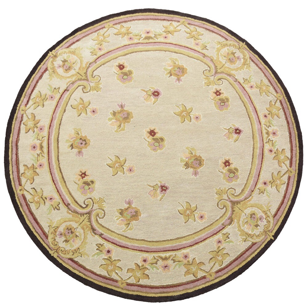 All-Over Pattern Aubusson Ivory Area Rug Hand-tufted Wool All Sizes Carpet