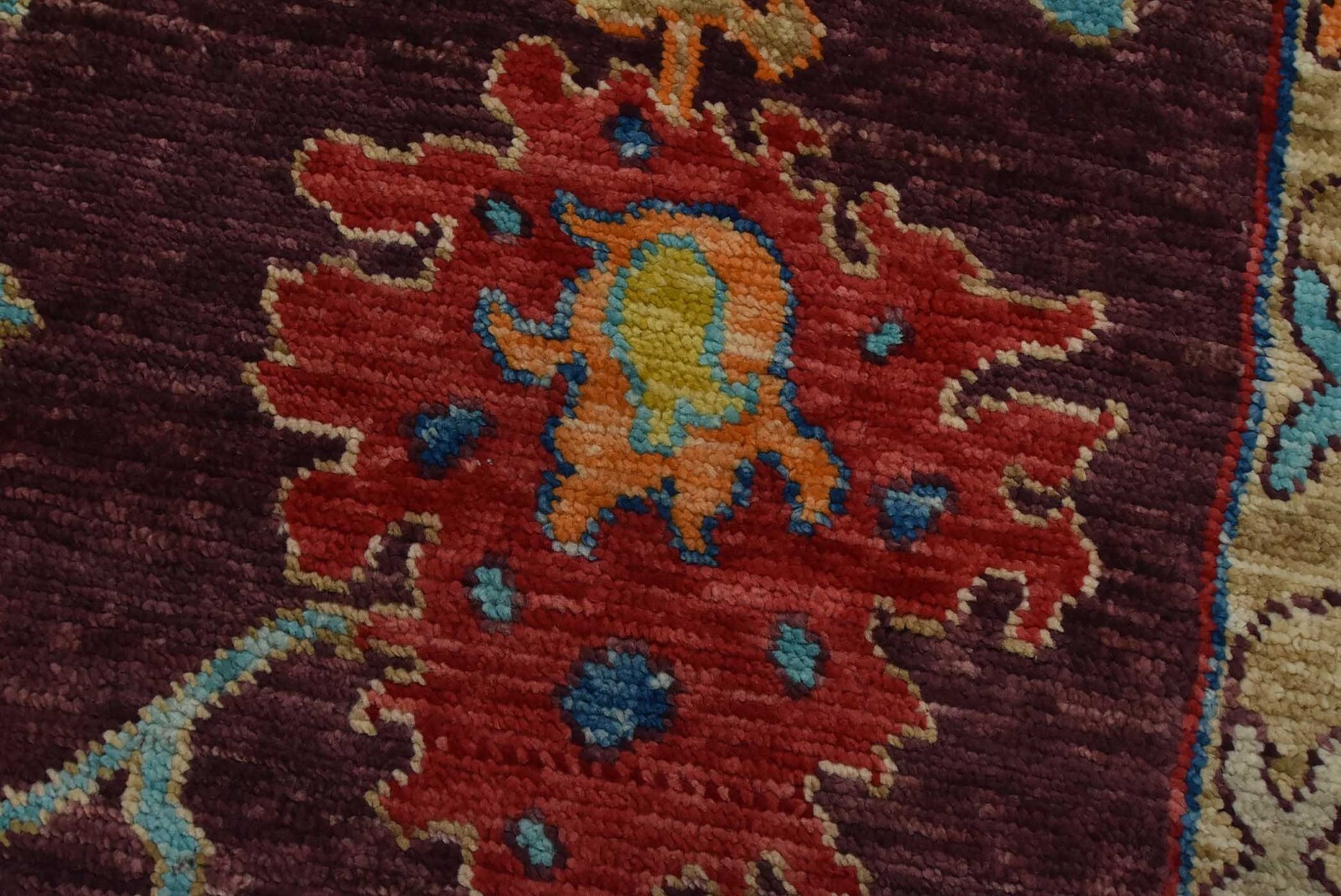 Anatolia Rug 8’11” x 11’6” Purple Wool Modern Hand-Knotted Oriental Carpet
