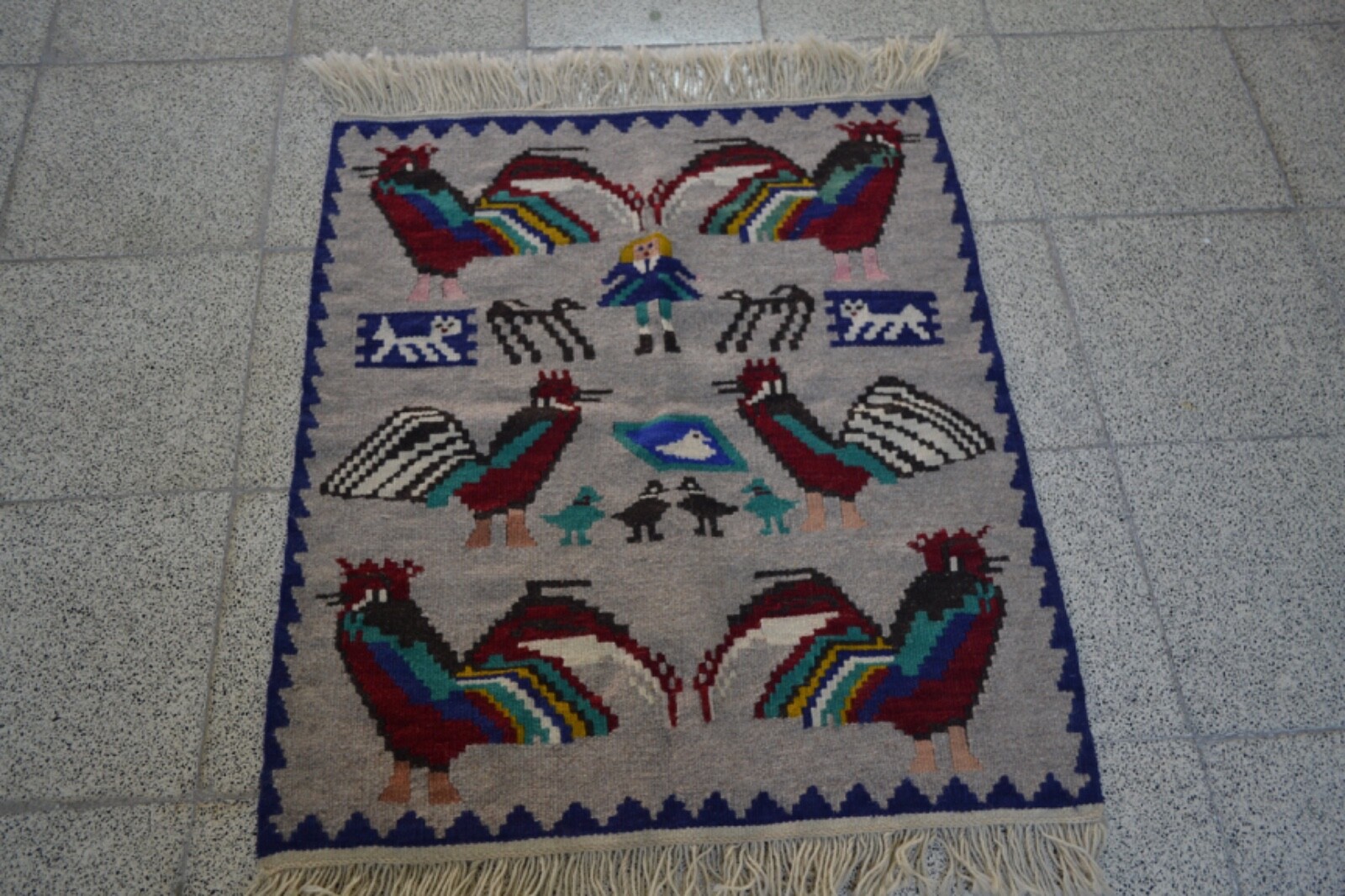 Vintage Hand Woven FlatWeav Turkish Kilim