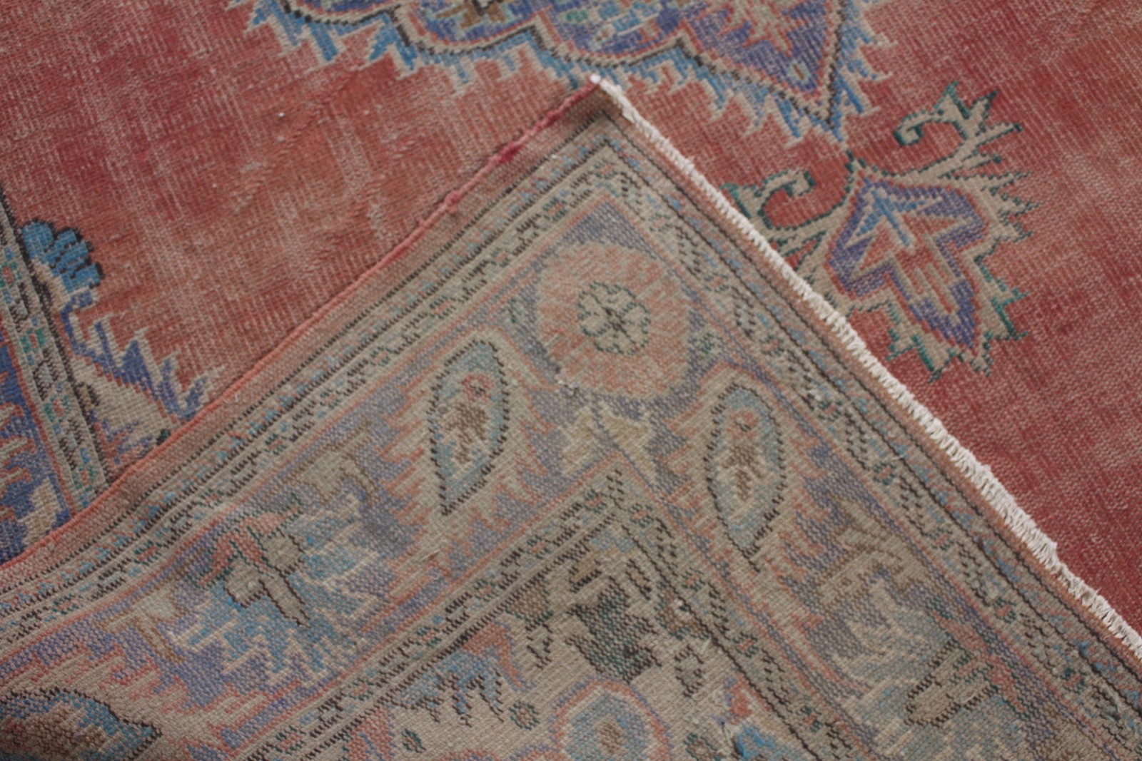 Turkish Rug, Oversize 7,2×11 ft Rug, Red Oriental Rug