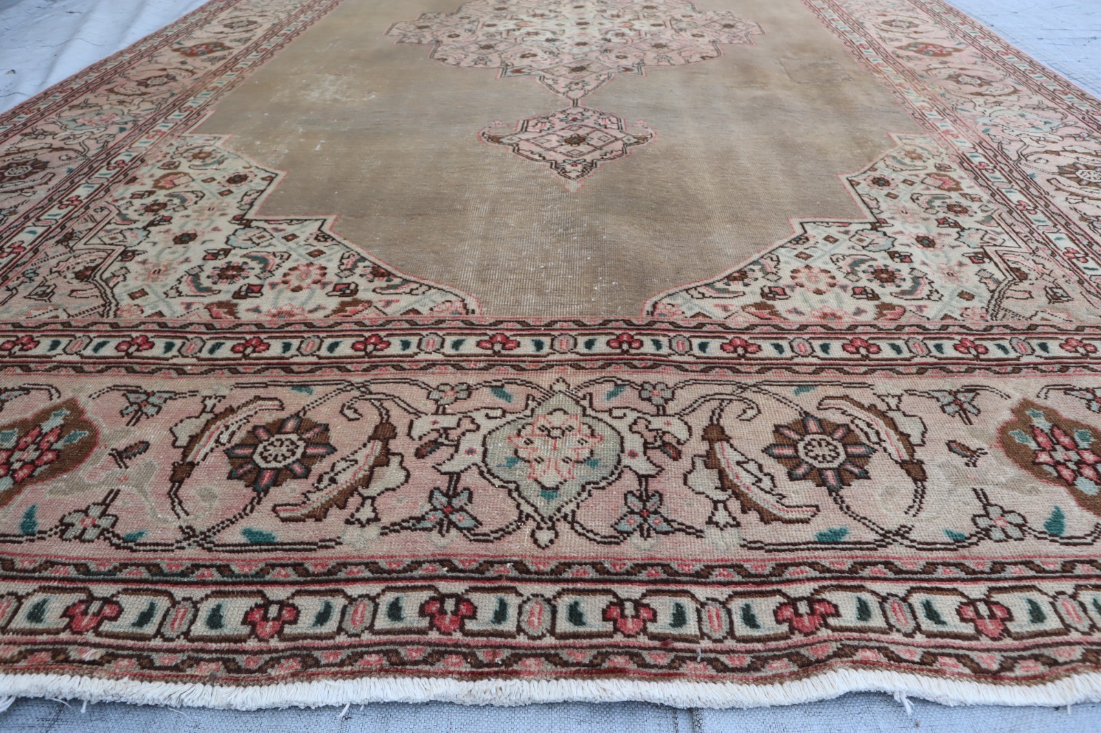 8’0x12’10 ft Vintage Tribal Caucasian Rug, Gray Hand Knotted Veg Dyes Wool Rug