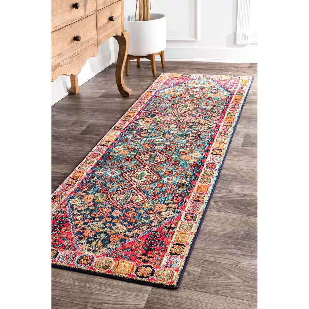 Meadow Vintage Multi 2 Ft. 6 In. X 6 Ft. Indoor Runner Rug Free Ship NEW