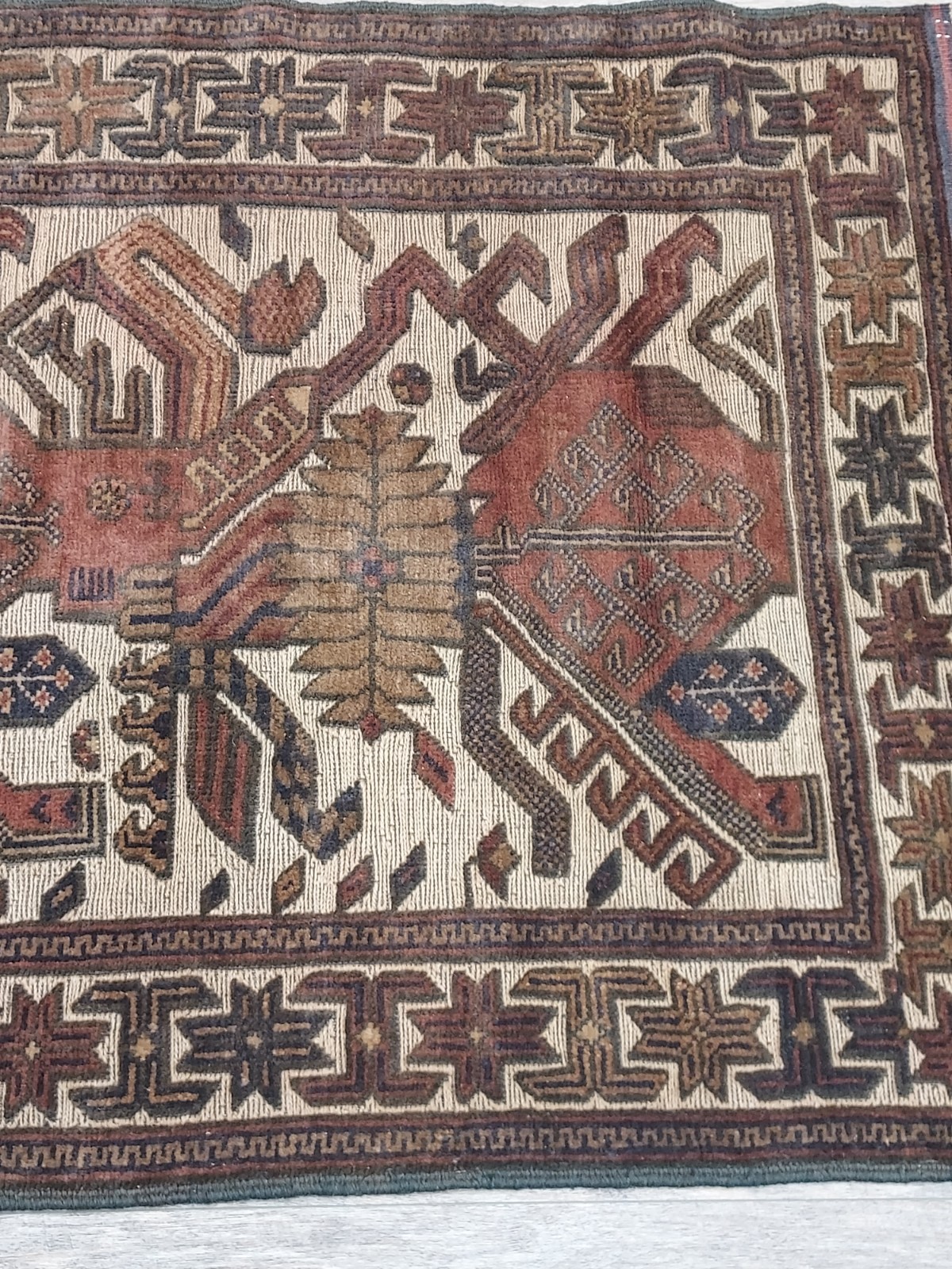 Turkish HandMade Bohemian Royal Geometric Design,Turkish Rug 3×4.5 Ft