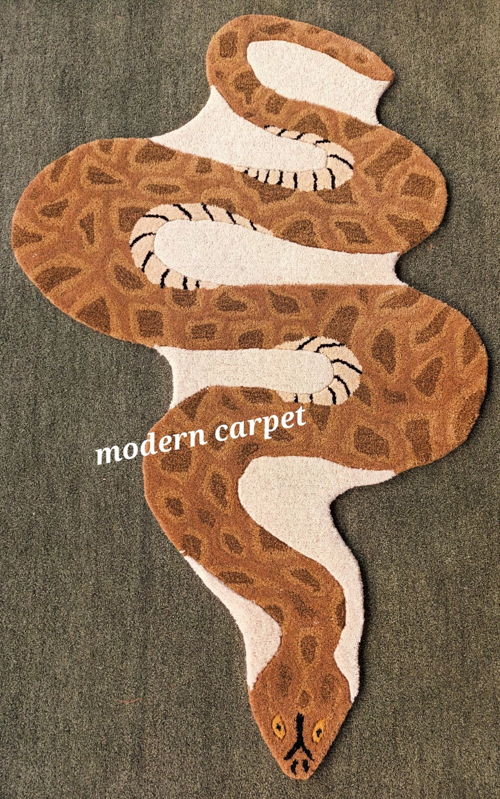 Snake Rugs 3×5 Feet Handmade 100% Woolen Hand Tufted For Home Decoration
