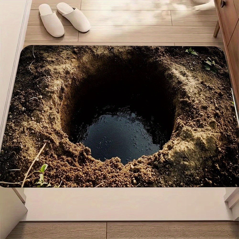 1pc Modern Style Rug Carpet Doormat, Empty Hole for Bedroom Home Kitchen Decor ♮