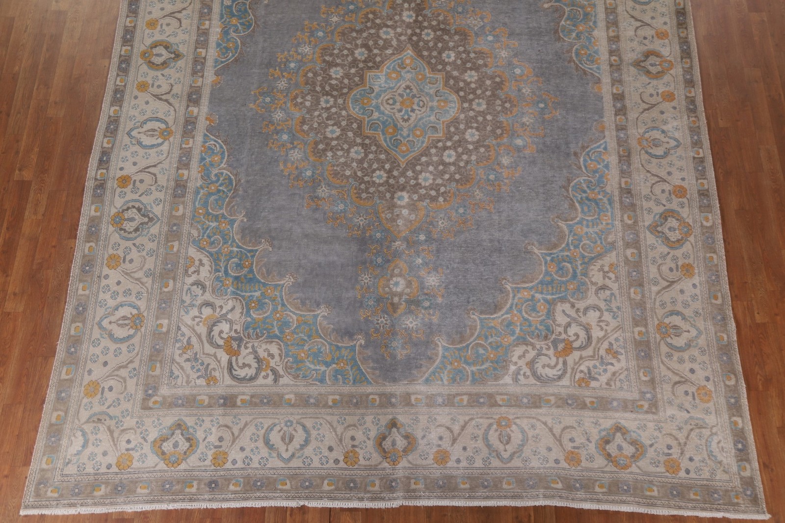 Gray Over-dyed Traditional Area Rug 10×13 Hand-knotted Wool for Living Room