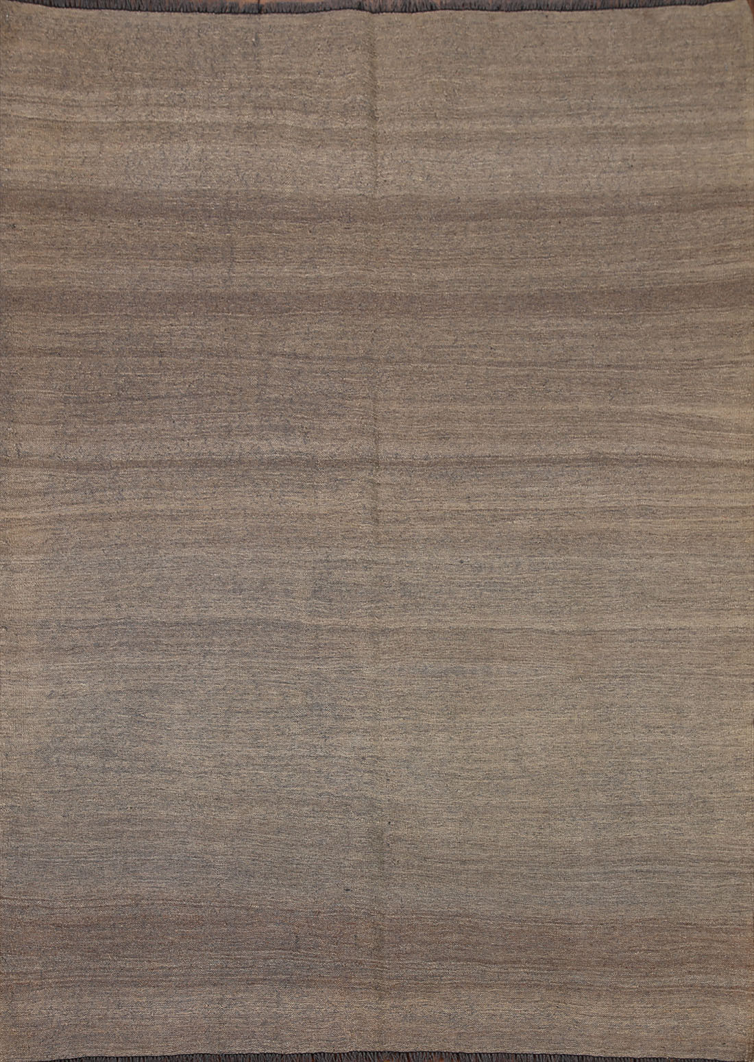 Earth Tone Kilim Rug 5×6 Ft Modern Area Rug Hand Woven Wool Carpet