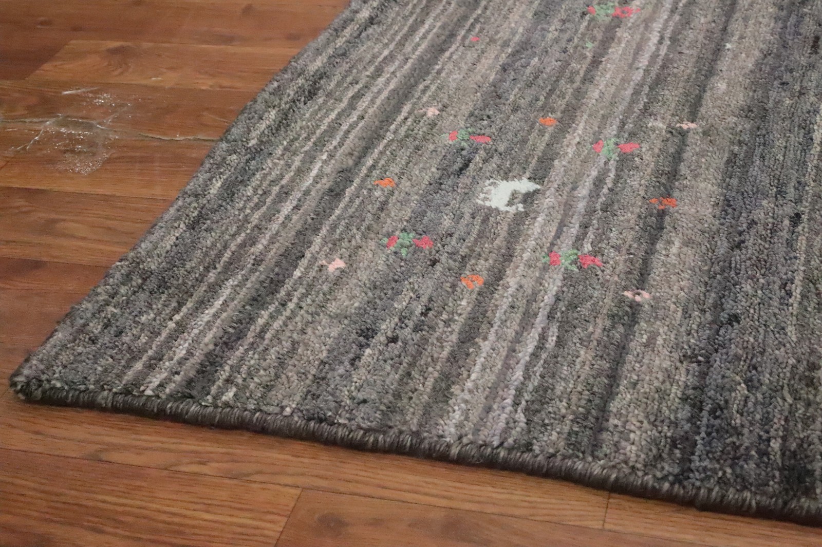Gray Nomadic Area Rug 8×8 Square Hand-knotted Wool Oriental Indian for Any Room