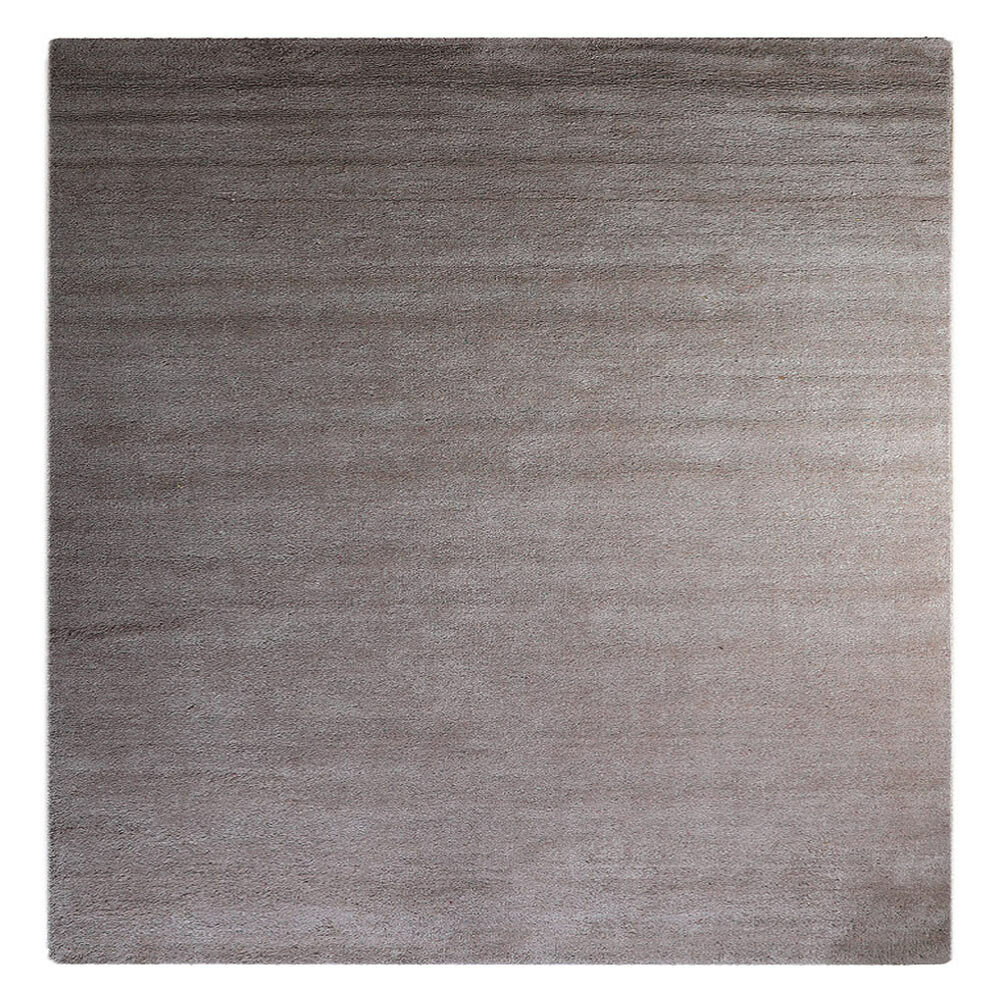 Eco-Friendly Hand Knotted Loom Silk Mix Square Area Rug Solid Beige BBLSM111