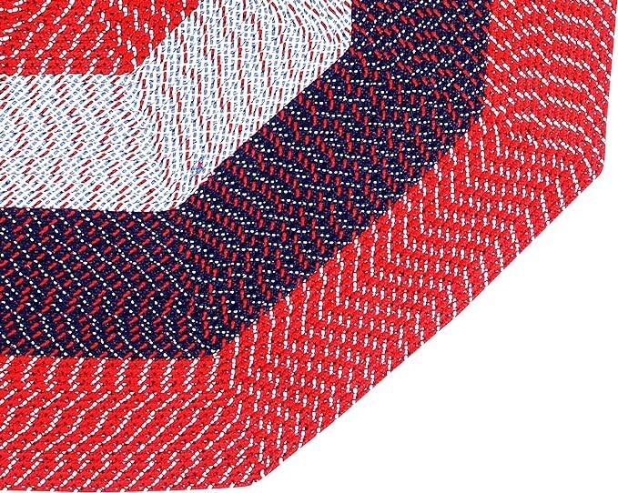 Better Trends Reversible Indoor Area Utility Rug 48″ Octagonal, Americana Stripe