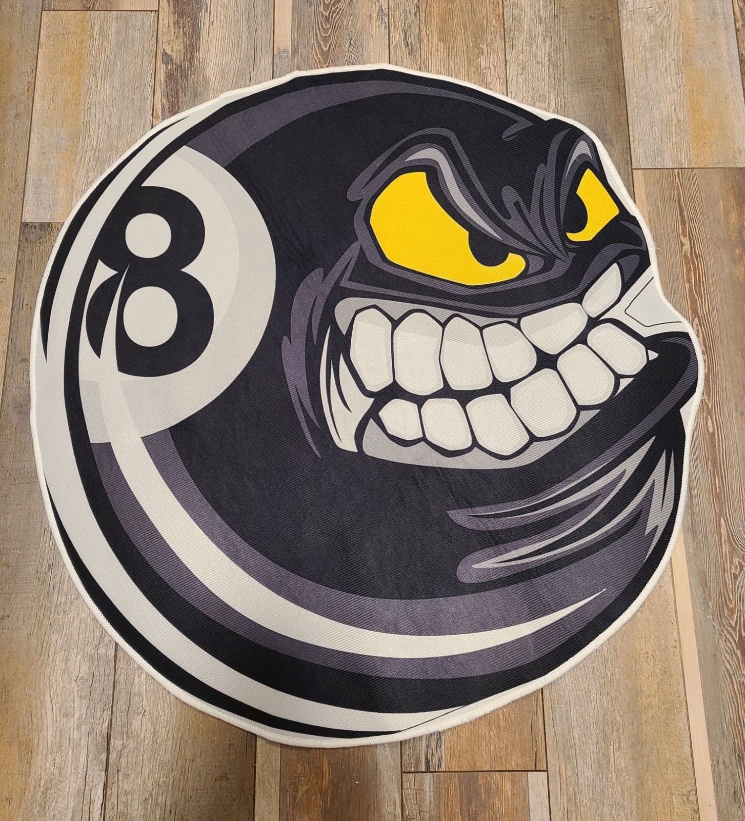 Hand Made Angry 8 Ball Carpet, Wall or Doormat Rug 31″x31″