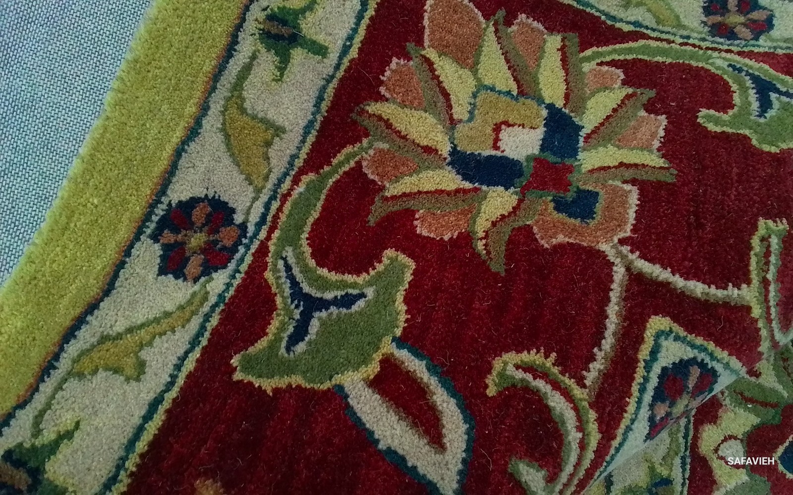 GOLD / RED 9′-6″ x 13′-6″ Back Stain Rug, Reduced Price 1172779015 CL398A-10