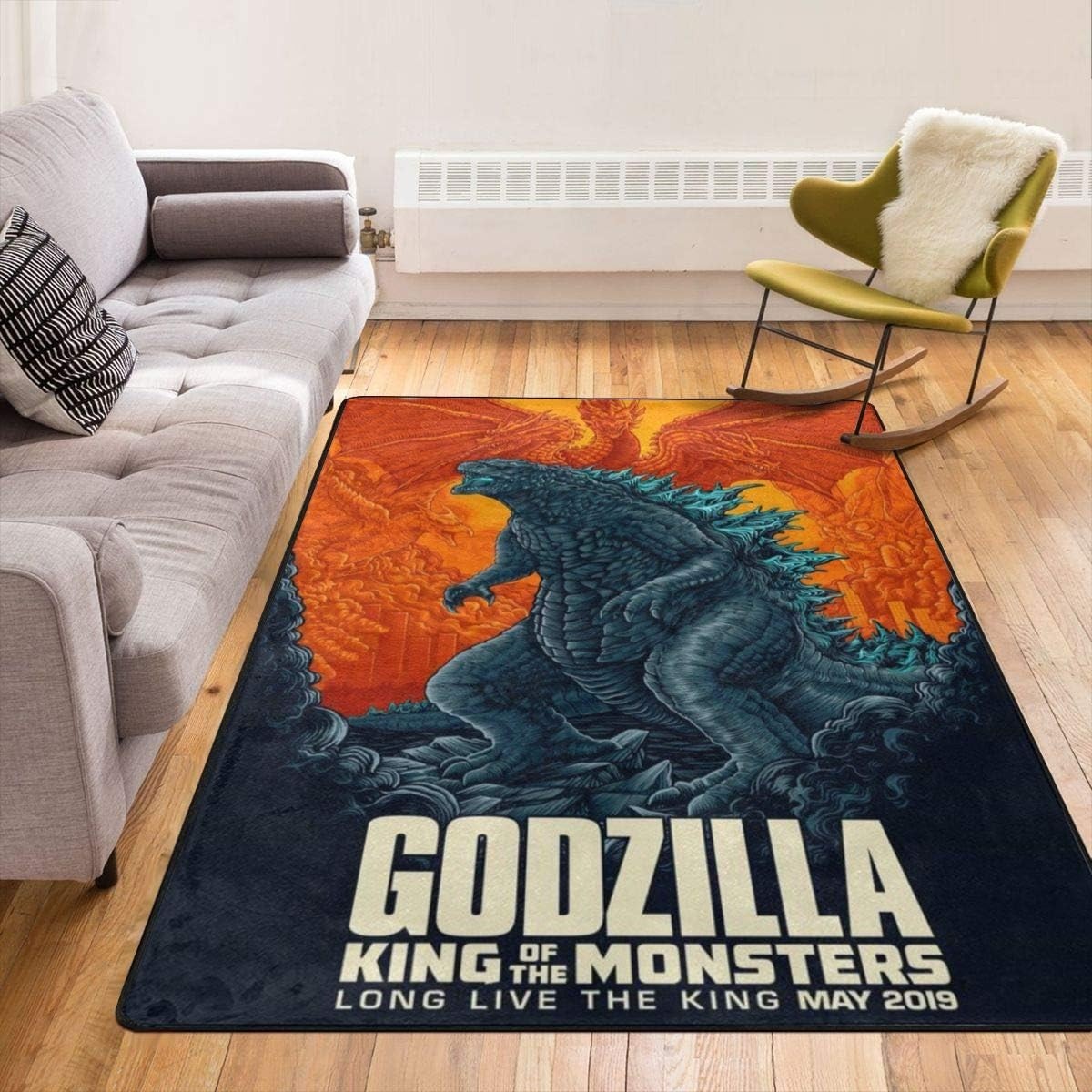 Home Decor Area Rug, Godzilla King of The Monsters King Ghidoran Rug