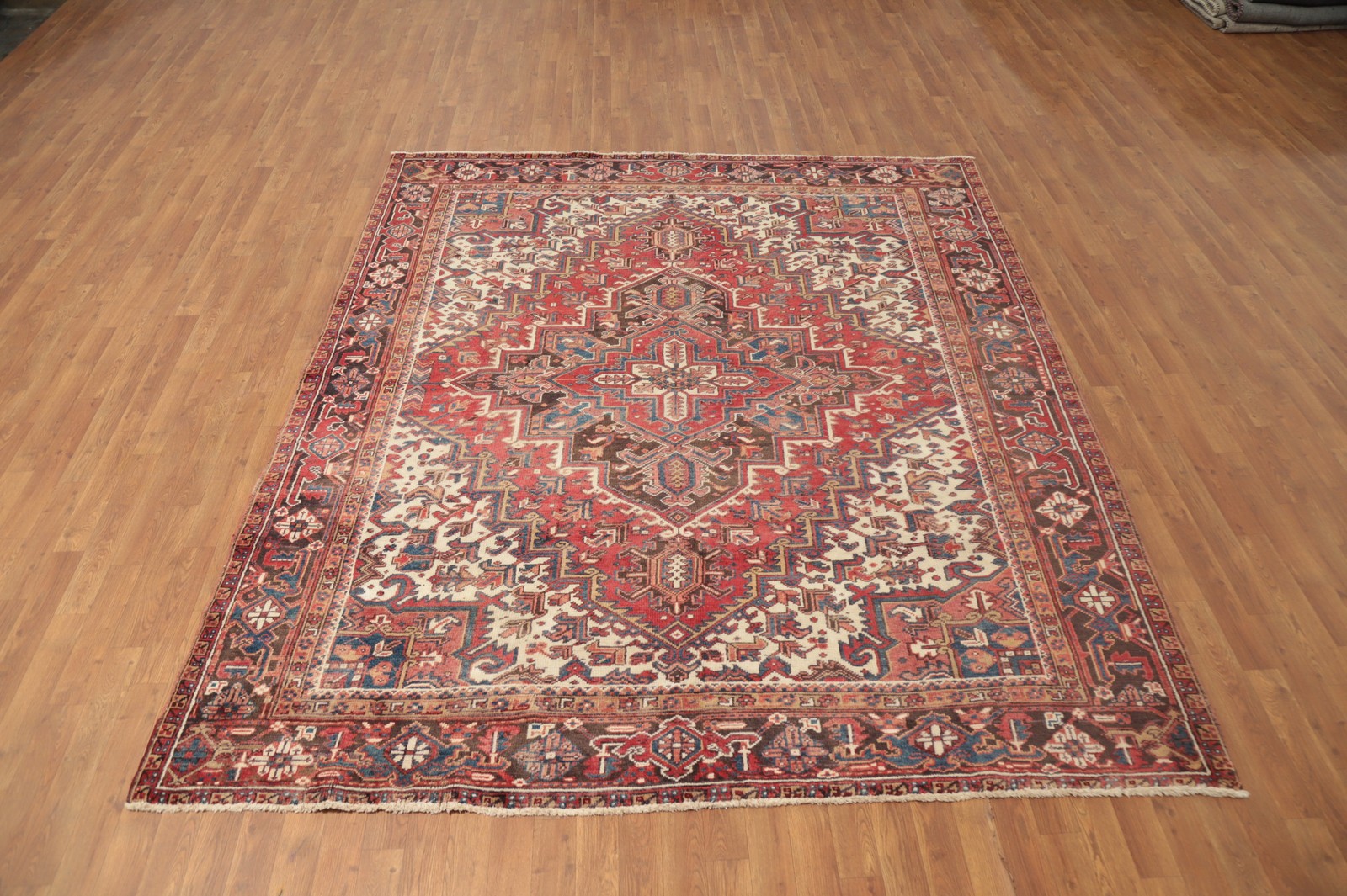 Vegetable Dye Red/ Dark Brown Wool Hand-knotted Traditional Room Size Rug 8×9