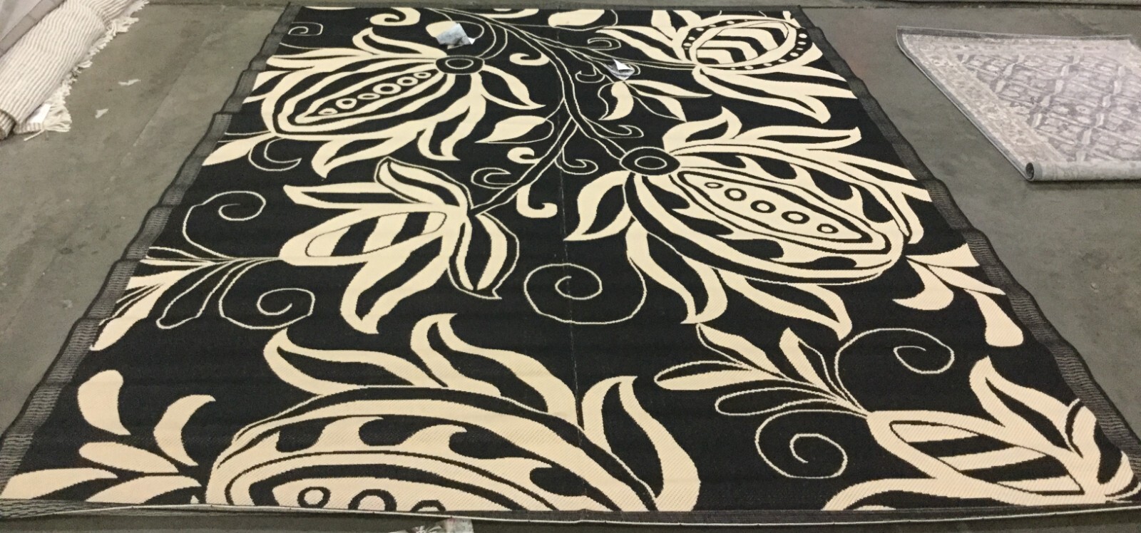 BLACK / SAND 9′ X 12′ Missing Thread Rug, Reduced Price 1172663292 CY2961-3908-9