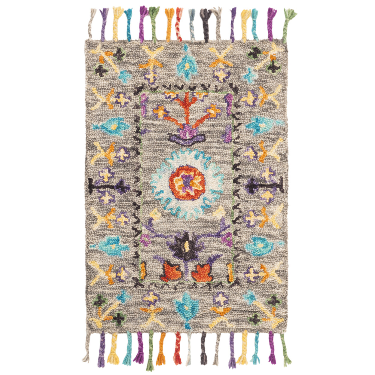 SAFAVIEH Blossom BLM453A Handmade Grey / Multi Rug