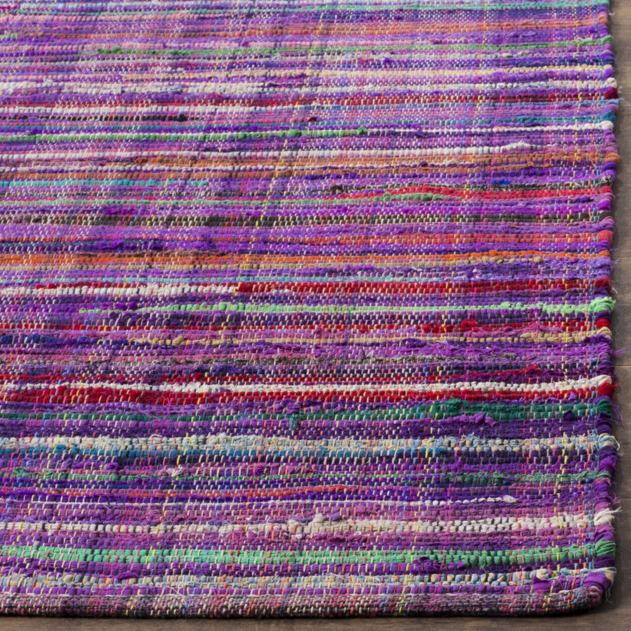 SAFAVIEH Rag Rug RAR240C Handwoven Purple / Multi Rug