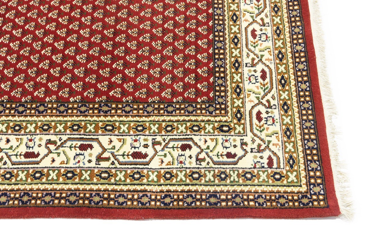 Handmade Indo-Botemir Oriental Rug Red Floral Farmhouse Boho Décor Carpet 6X8 ft