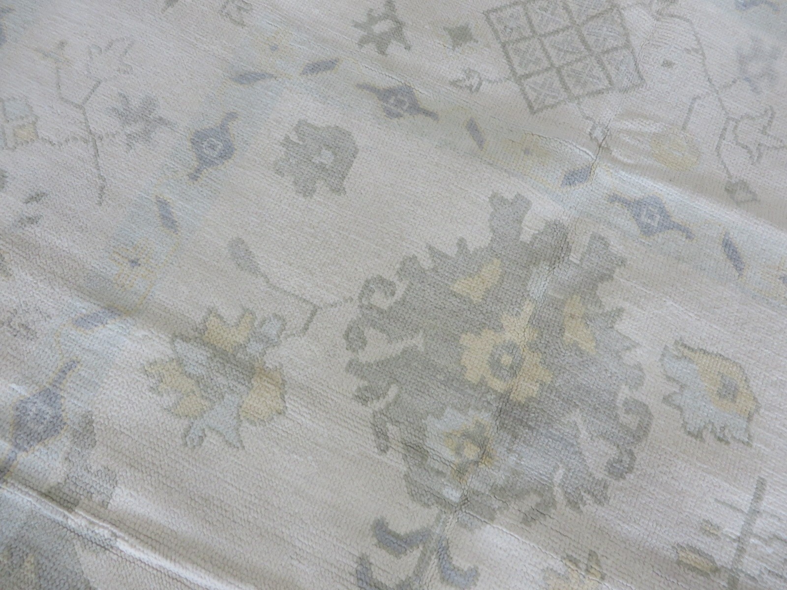 10’1 x 13’11 Hand Knotted Ivory Modern Oushak Oriental Rug G15985