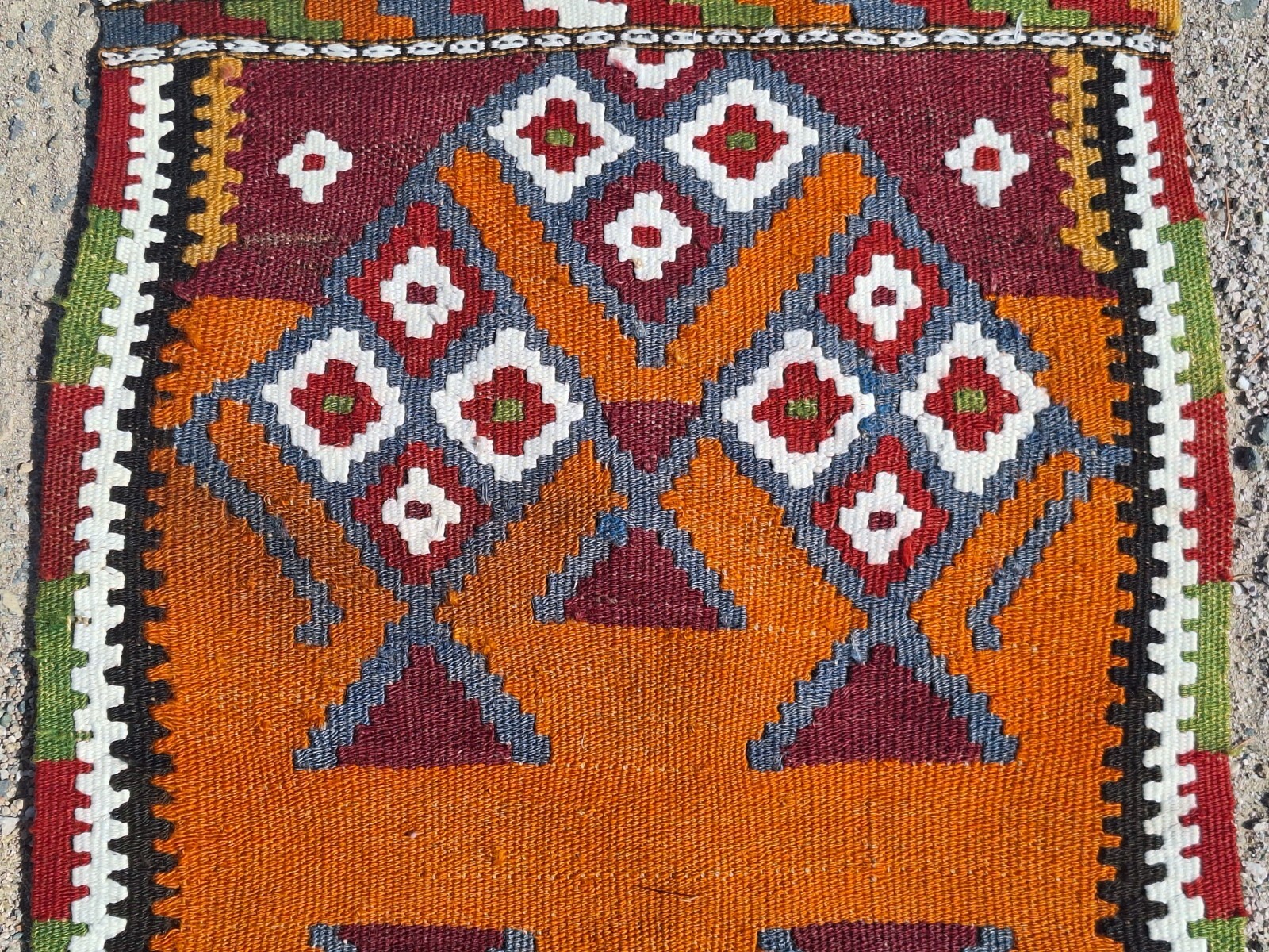 1950s Vintage Hand Woven Small Nomad Kilim Rug