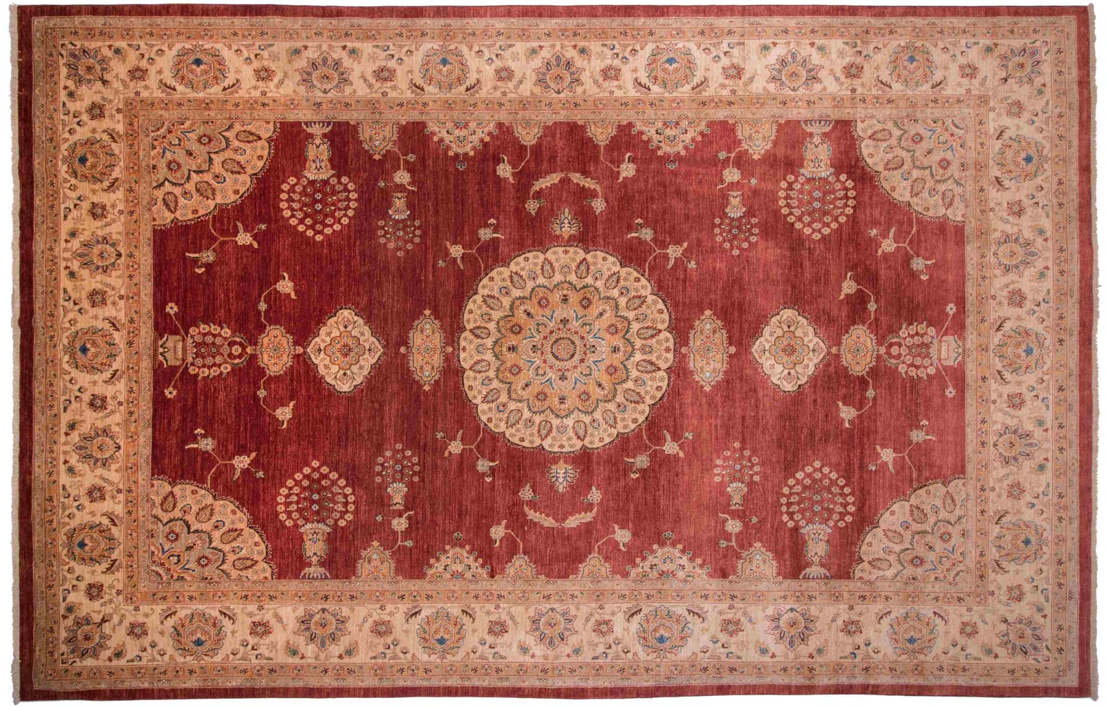Afghan Ferahan Ziegler 300×400 Carpet Handknotted Red Medallion Wool