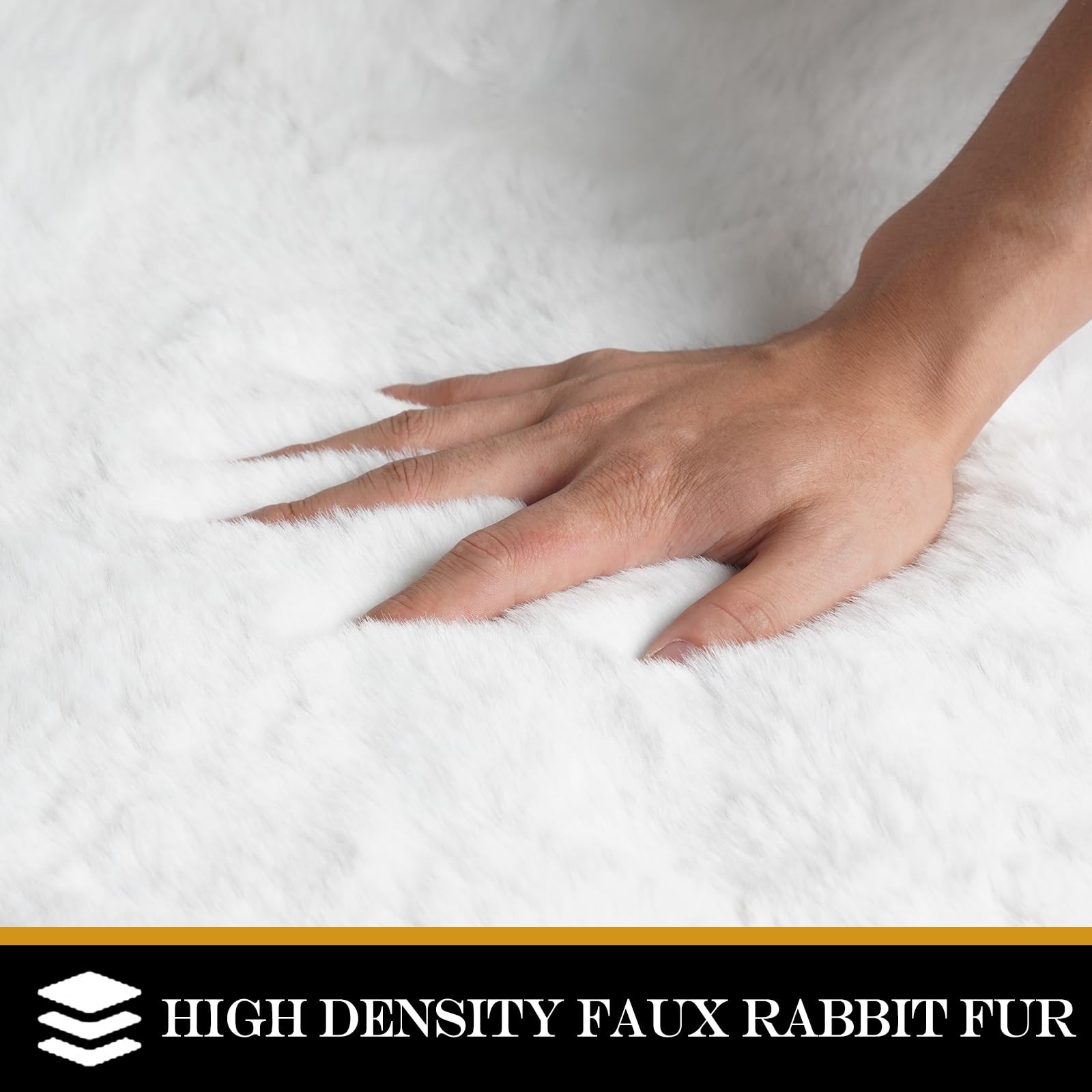 Area 4×6 Rug Fluffy White Washable Faux Rabbit Fur Rug Fuzzy Shag Rugs for Li…