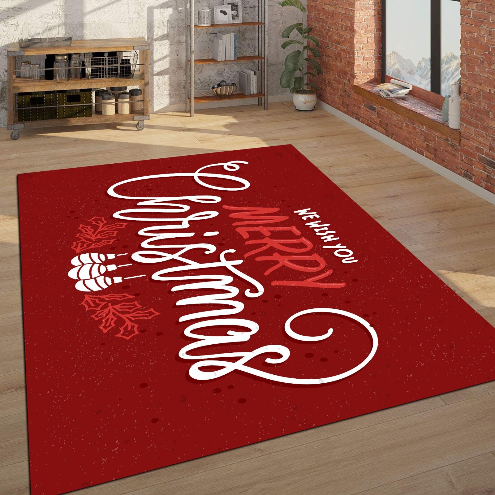 Merry Christmas Rug, Christmas Decor, New Year Gift Rug, Noel Gift Rug, Decor