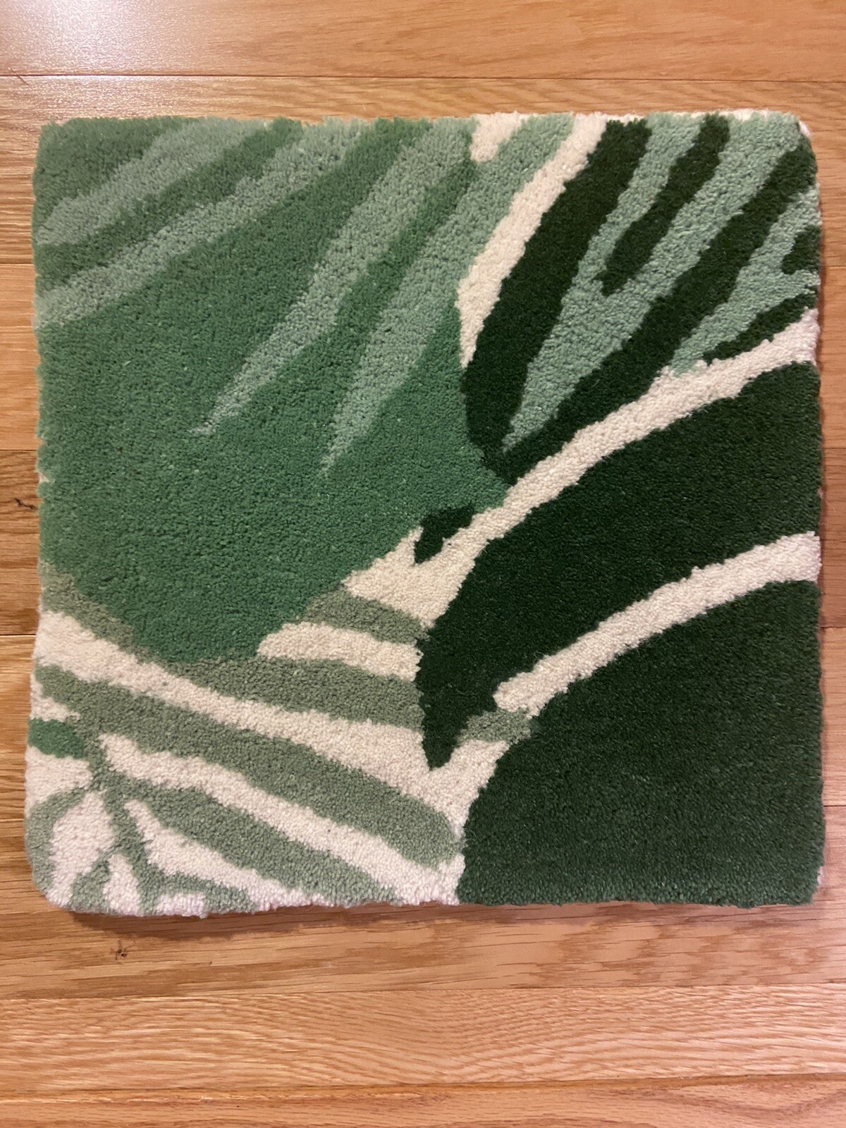 Crate & Barrel SW GR Tropical￼ Rug Swatch 12” x 12” Tapis 100% Wool New