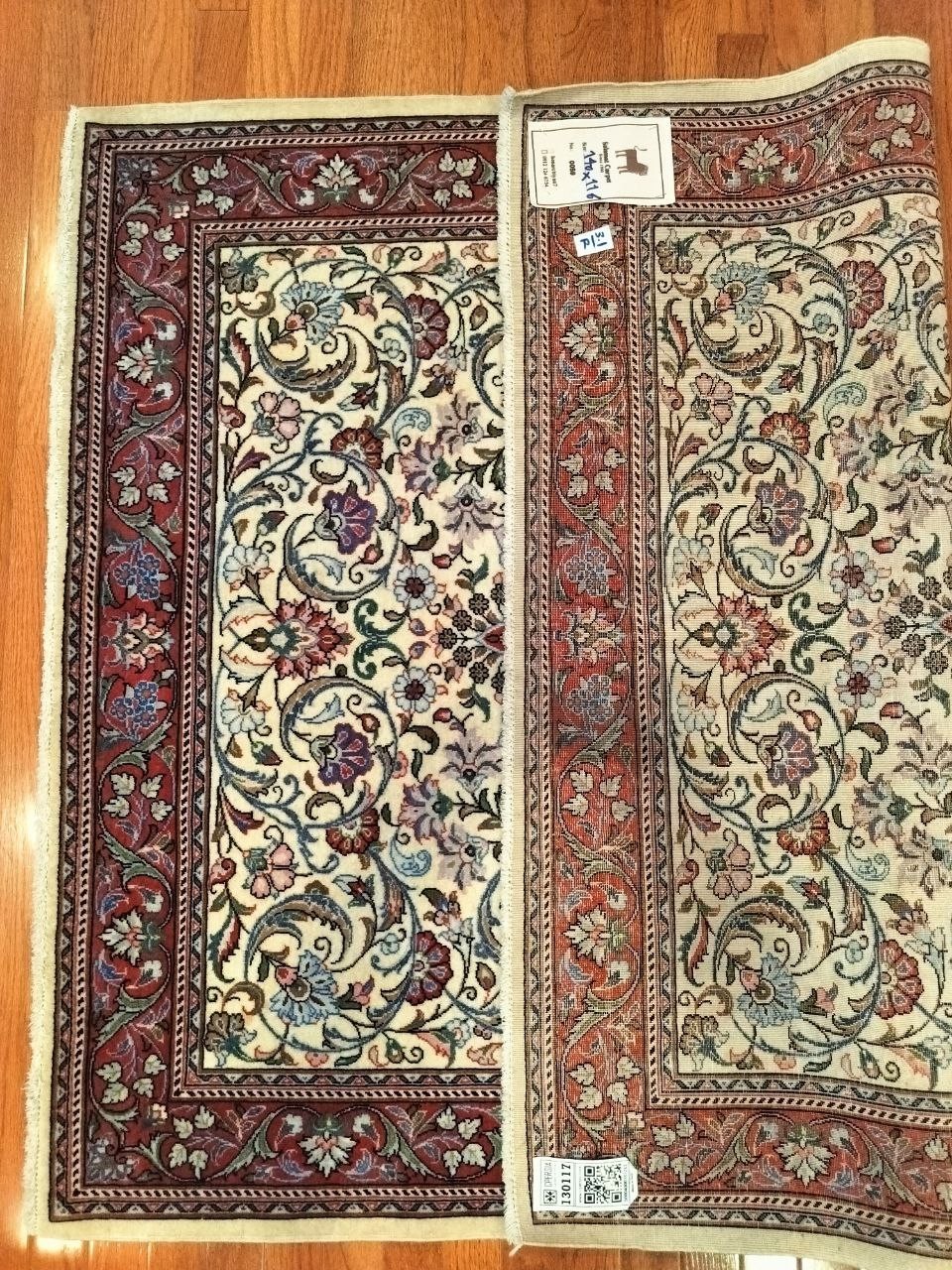 4′ X 5′ Hand-Knotted 100% Wool Pile sarouk Area Rug with nice light color