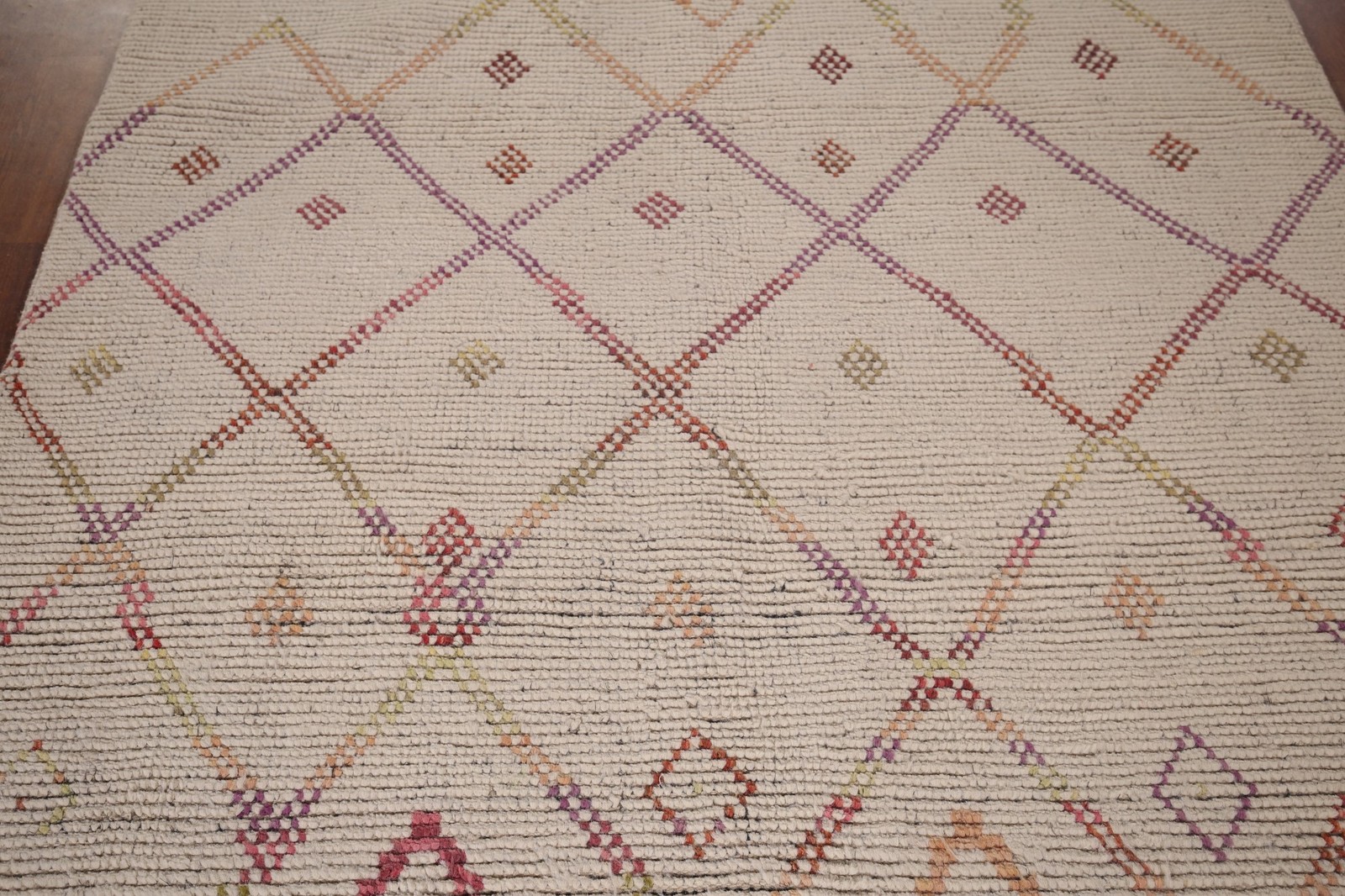 Trellis Moroccan Area Rug 5×9 Hand-knotted Wool Oriental Carpet for Any Room
