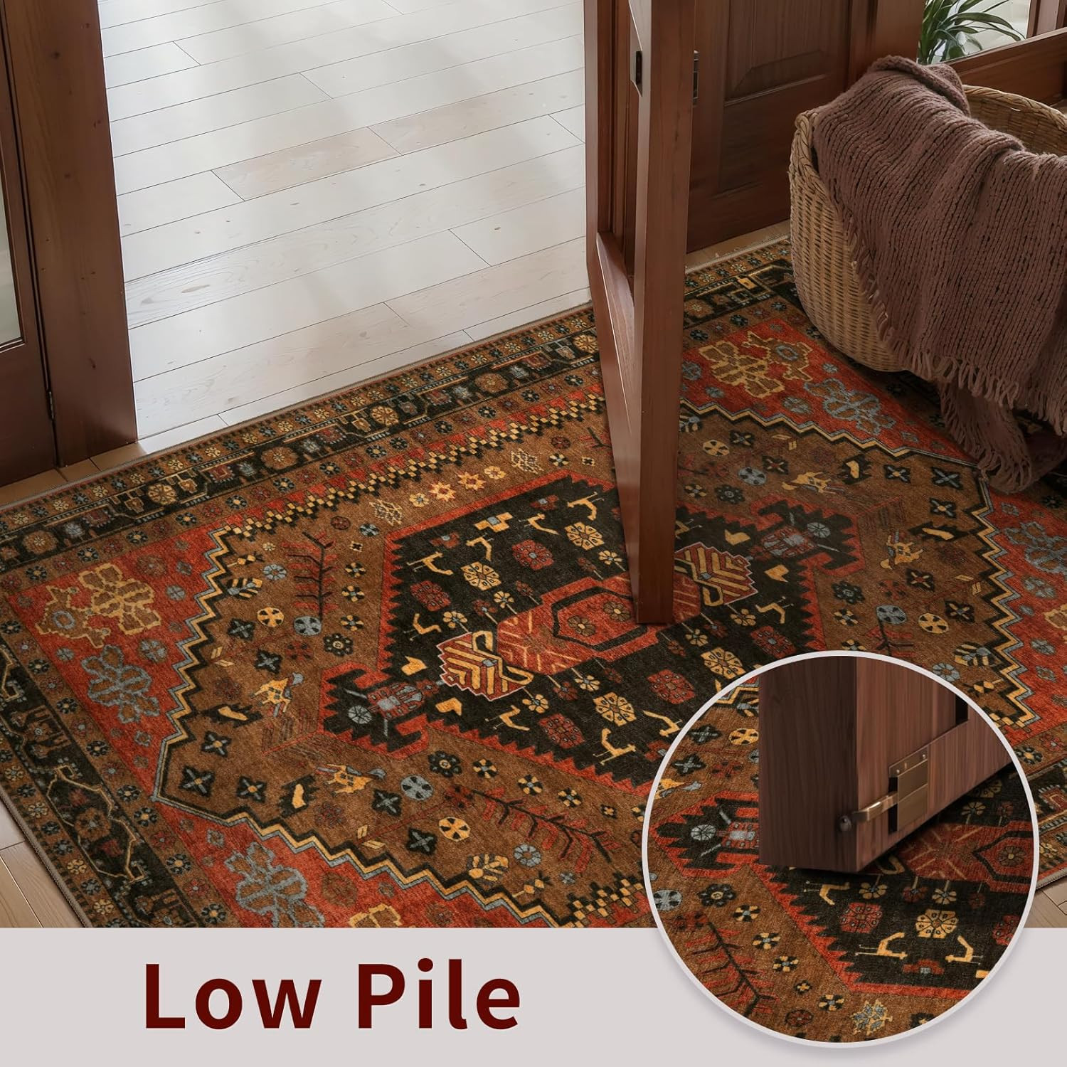 3X10Ft Hallway Rug, Long Runner Rug Vintage Kitchen Carpet for Entrance