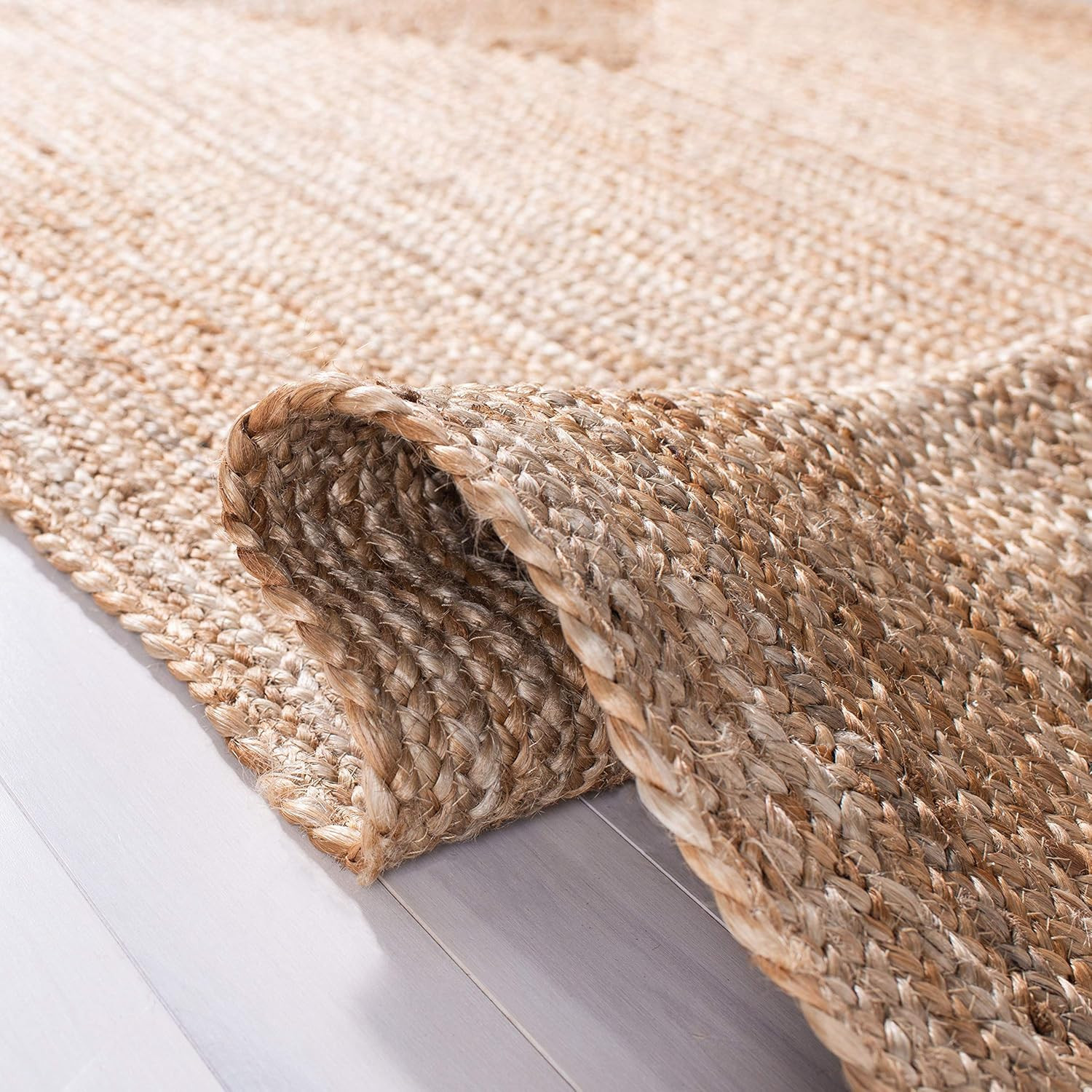 Area Rug 5X8 – Cape Cod Collection – Natural Brown, Handmade Braided Flat Weave