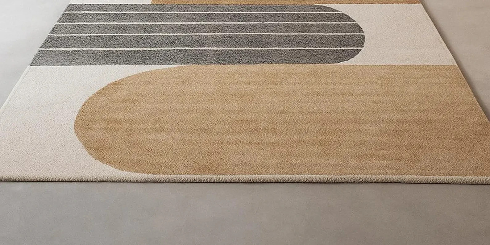 Hand Tufted New Zealand Wool Rug: Modern Geometric Carpet