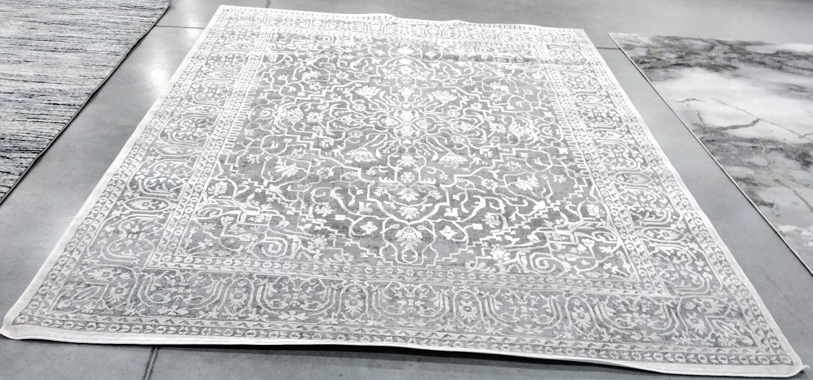 DARK GREY / CREAM 8′ X 10′ Back Stain Rug, Reduced Price 1172743322 RFT670B-8