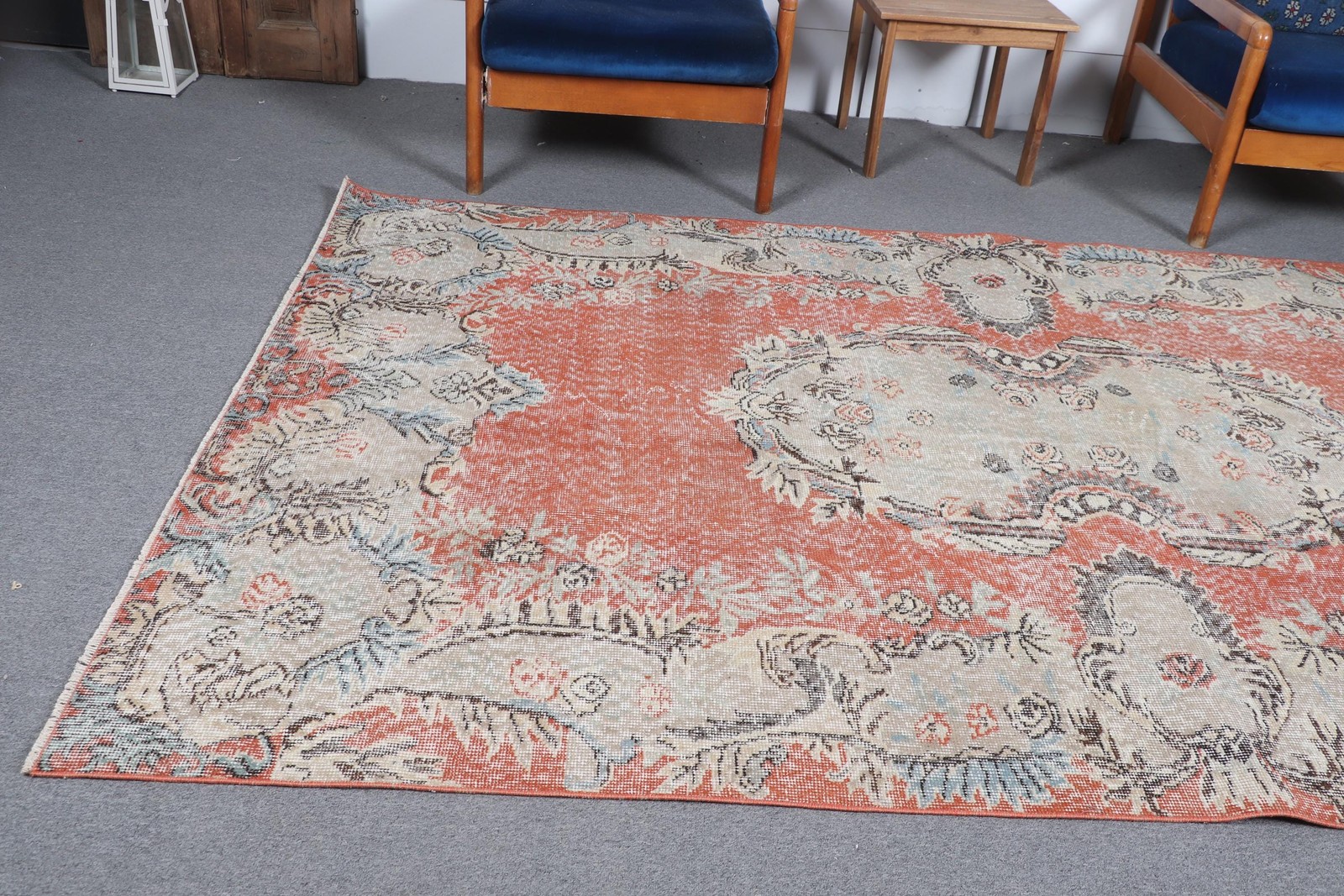 5,6×8,9 ft Vintage Turkish Rug, Large Rug, Red Wool Rug